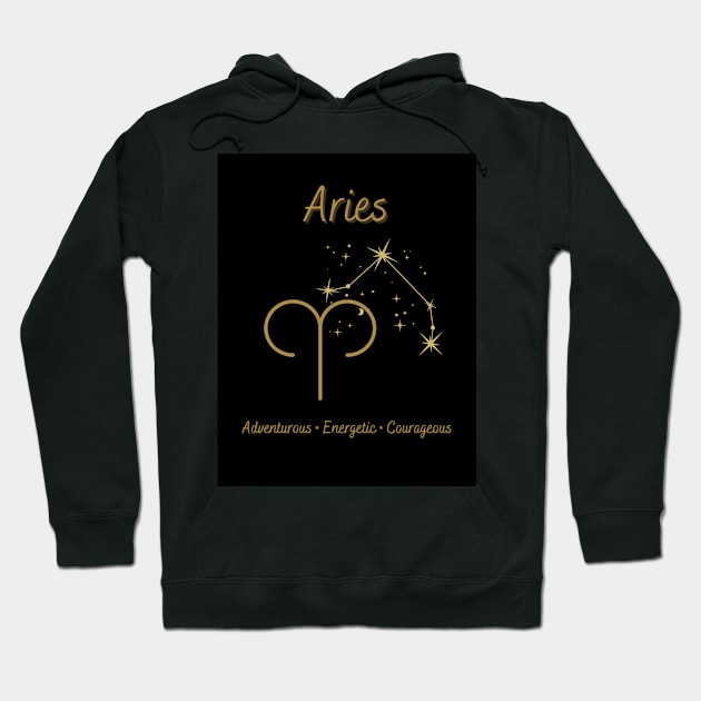 Astrology Collection - Aries (Symbol & Constellation) Hoodie by Tanglewood Creations